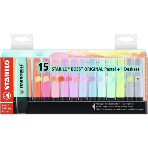 Stabilo Marcador Boss Original 70 Pastel Pack 15 Un.