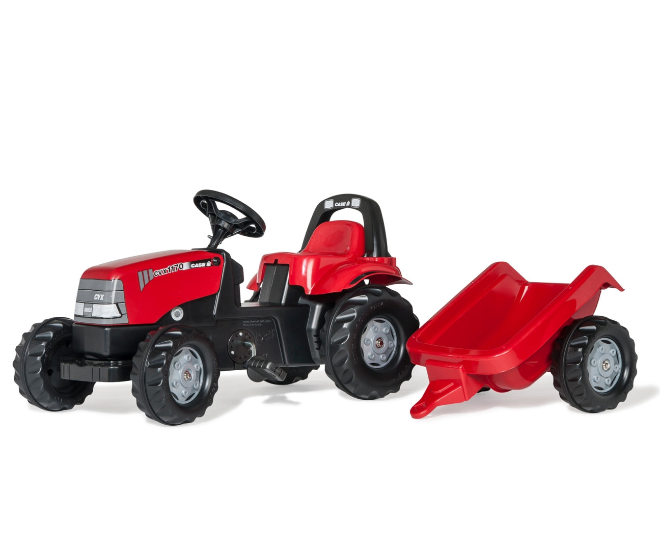 Trator Case 1170 Cvx Kart A Pedais Com Reboque Rolly Toys