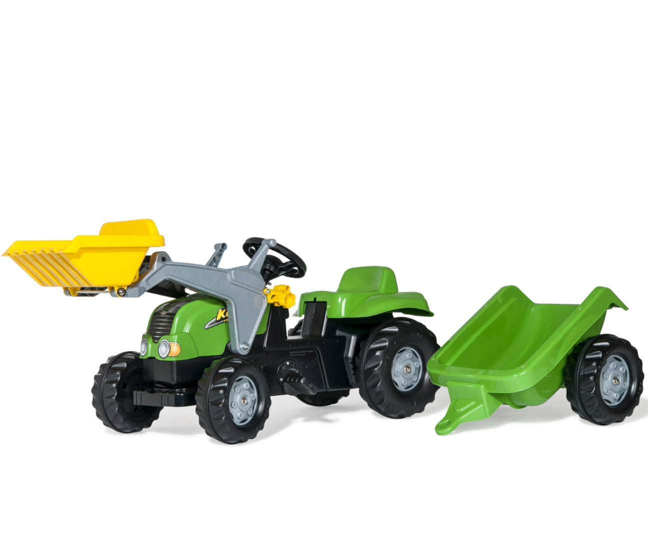 Trator Kart A Pedais X Com Balde E Reboque Verde Rolly Toys