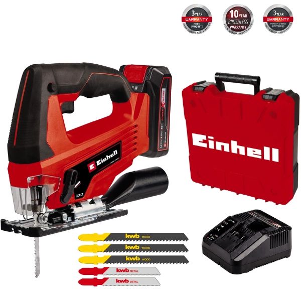 Einhell Serra Tico Tico Tc-js 18 Li + Bateria 18V 2.5Ah + Carregador + Acessórios + Mala
