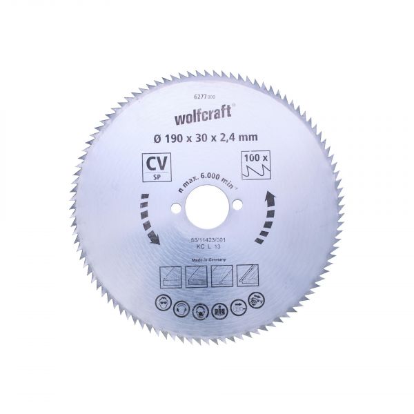 Wolfcraft Disco Serra Madeira 130X16X2,4Mm 190X30X2,4MM - 0105574