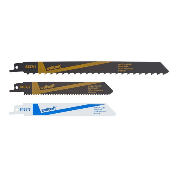 Wolfcraft 3 Folhas de Serra Sabre - 8437000
