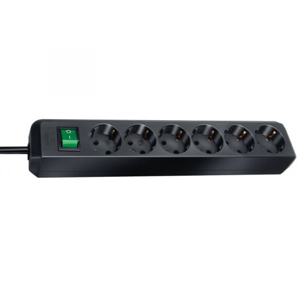 Brennenstuhl Base de Tomas Multiplas Eco-line Negra com Interruptor Medidas 3 Tomas e 3 M de Cable