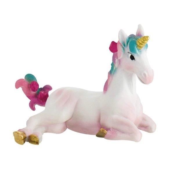 Bullyland Figura Unicórnio Deitado Rosa - 370075572