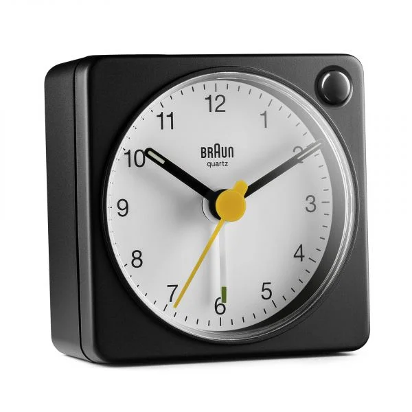 BRAUN Bc 02 Xbw Quartz Alarm Black / White With Light Switch