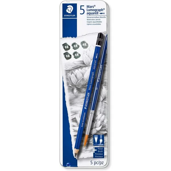 Staedtler Caixa de 5 Lápis Grafite Lumograph 4B, 6B e 8B