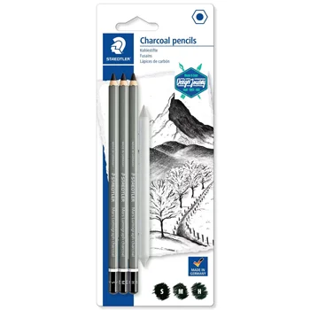 Staedtler Conjunto Lápis Charcoal + Esfuminho - 100CSBK4