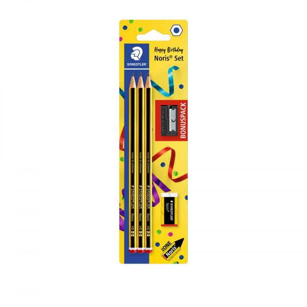 Staedtler Conjunto 3 2HB Noris + Afia + Borracha 2HB