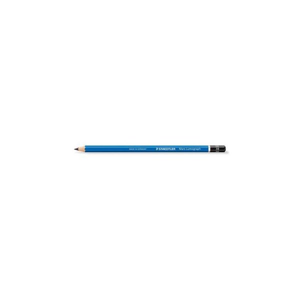 Staedtler Lápis de Grafite Mars Lumograph, Minas 3B, Corpo Hexagonal Azul