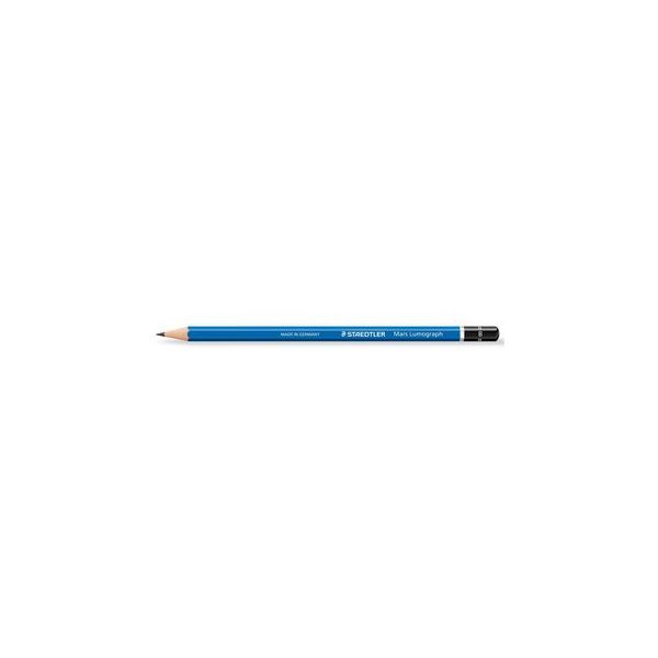 Staedtler Lápis de Grafite Mars Lumograph, Minas B, Corpo Hexagonal Azul