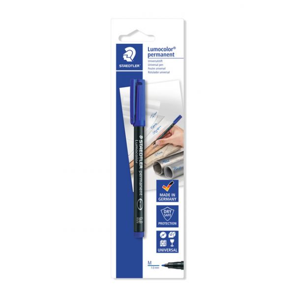 Staedtler Blister c/ Marcador Permanente Lumocolor Staedtler Ponta M Azul - A15278267