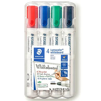 Marcador Quadros Brancos 4 Cores 2mm Lumocolor 351 WP 4un