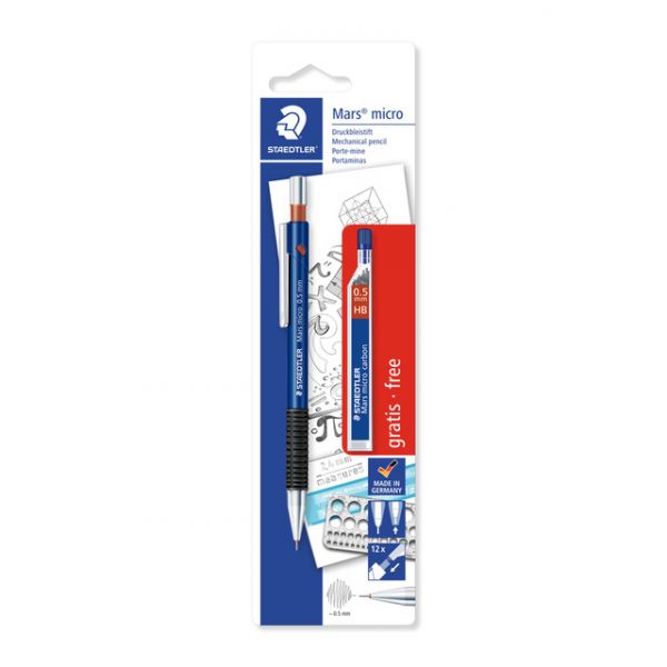 Staedtler Pak Lapiseira Mars 775 Triplus Micro 0.5mm + 12 Minas HB - 7755ABK25D