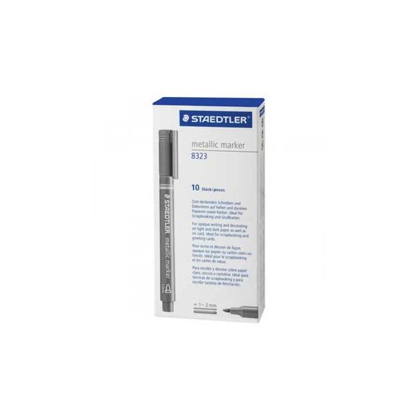 Staedtler Marcador Médio 1.2mm Metalic Marker -prata- Cx10un (1308323-81)