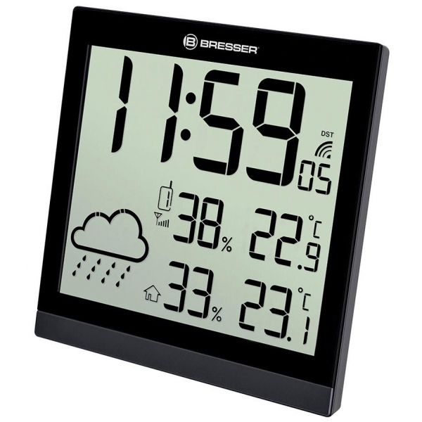 Bresser Estação Meteorológica Temeotrend Jc Lcd Rc (wall Clock), Black