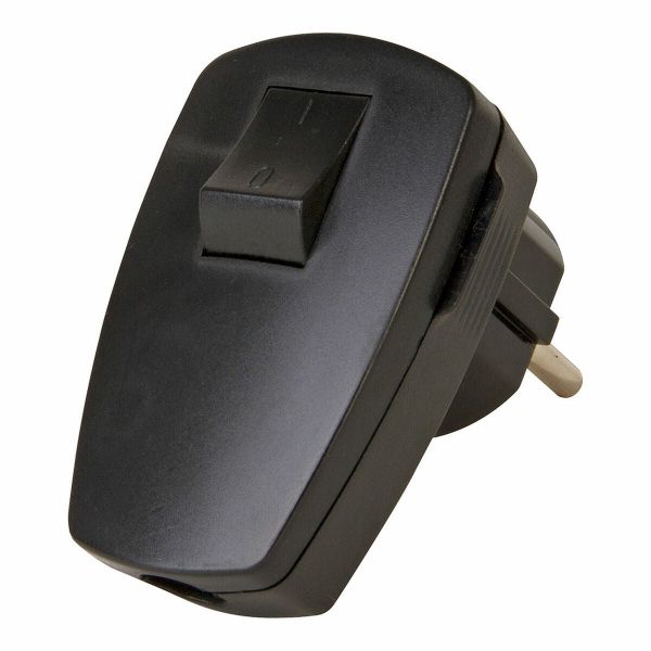 Kopp Plug Angular Preto 2P+E 16A 230V com Interruptor