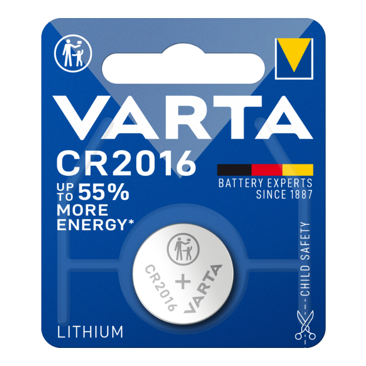 Micropilha VARTA LITHIUM CR2016 | Lítio, 2cm, 1.6mm