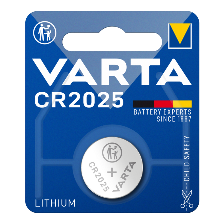 Bateria VARTA CR2025 | Lítio, 2cm, 2.5g