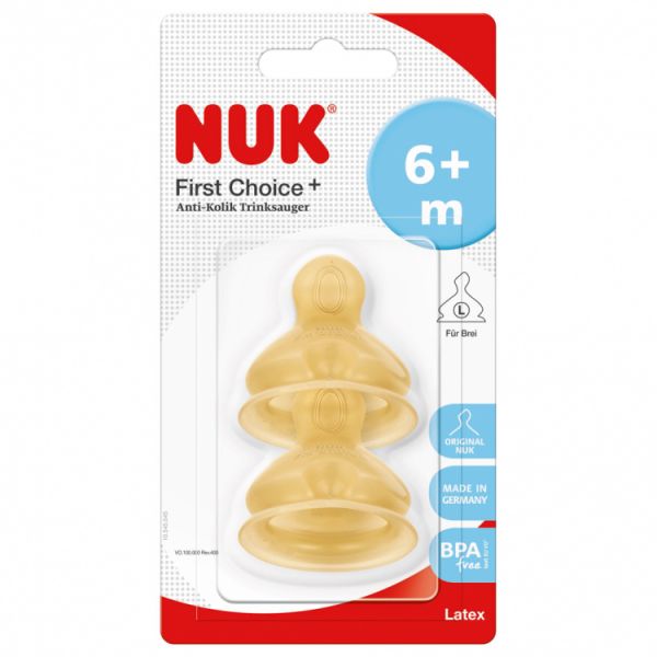 Nuk First Choice Tetina Látex +6M 2 unidades