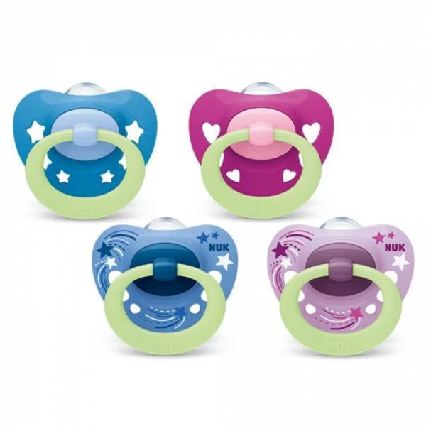 Nuk 2 Chupetas Signature Night Silicone 0-6m