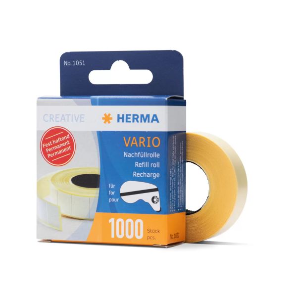 Herma Recarga Hermafix Vario para Dispensador de Cola 1051, Adesivo Permanente, 1000 Unidades