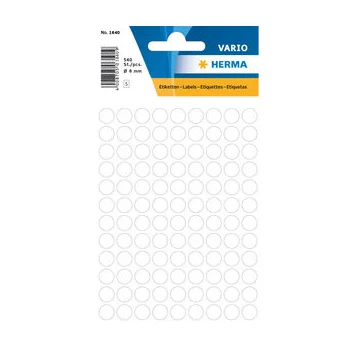 Etiquetas Redondas 08mm Branco Herma1840 540un