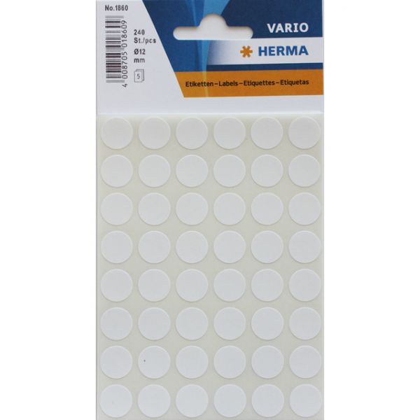 Herma Etiquetas Redondas 12mm Branco Herma1860 240un 1991860