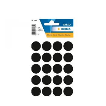 Etiquetas Redondas 19mm Preto Herma1879 100un