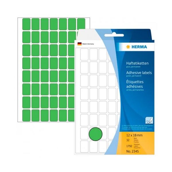 Herma Pack 1792 Etiquetas Adesivas Permanentes 2354 12x18mm Verde
