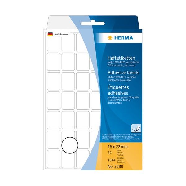 Herma Adhesive Labels 16X22 32 sheets 111x170 1344 pcs. - 2380