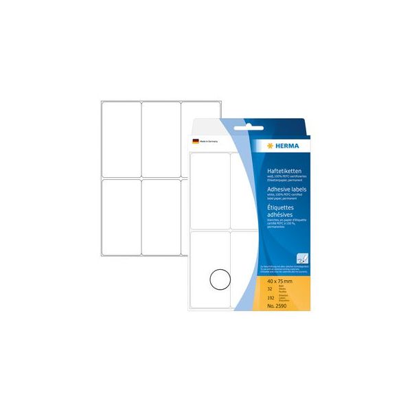 Herma Etiquetas Adesivas 40x75mm 32 Fls Branco - 2590