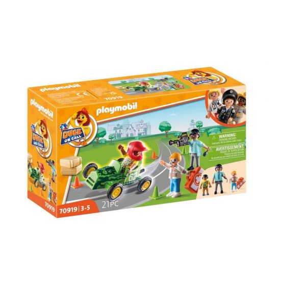 Playmobil Duck On Call Ação Ambulância. Ajuda o Piloto de Corridas Playmobil - 70919