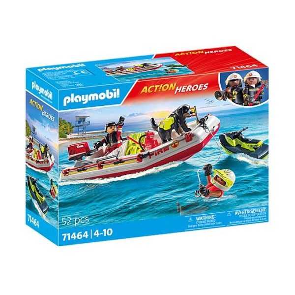 Playmobil Action Heroes Barco dos Bombeiros com Mota Aquática - 71464