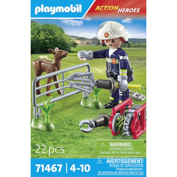 Playmobil Action Heroes Missão Bombeiros: Resgate Animal - 71467