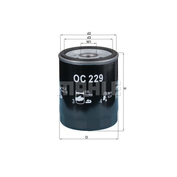 Mahle Filters Filtro de Óleo - OC229