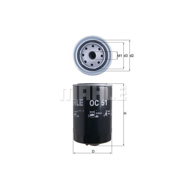 Mahle Filters Filtro de Óleo - OC51