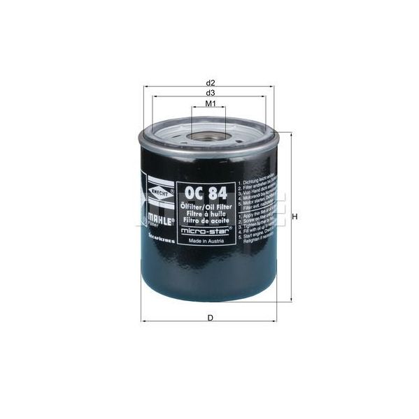 Mahle Filters Filtro de Óleo - OC84