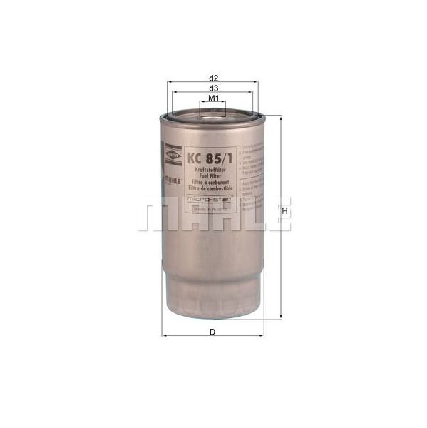 Mahle Filters KC85/1 Filtro de Combustível - KC85_1