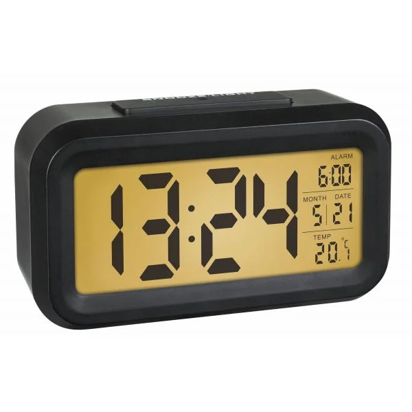 TFA-Dostmann Despertador Digital Lumio com Temperatura Interior Preto