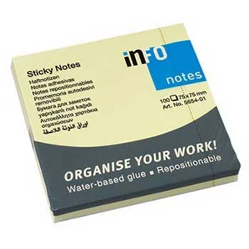 Bloco Notas Aderentes 75x75mm Amarelo 100 Folhas x 12un