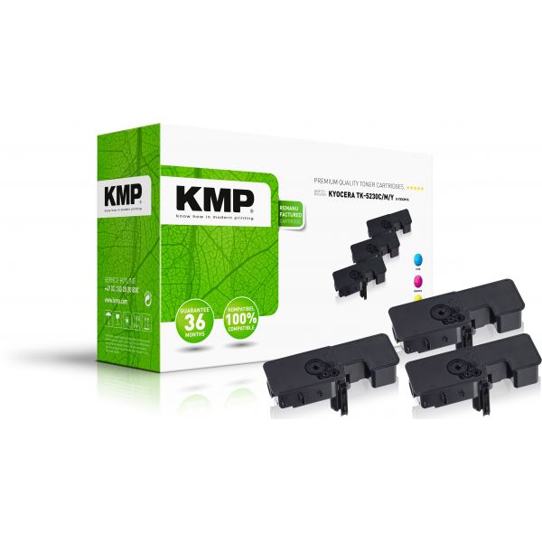 Toner KMP Kyocera TK5230 Multipack (Ciano, Magenta, Amarelo) Compatível