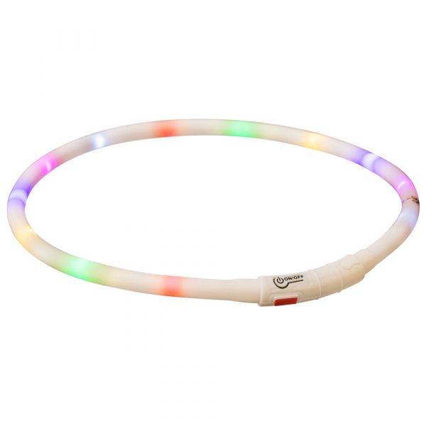 Trixie Colar Luminoso Flasher USB para Cães Branco