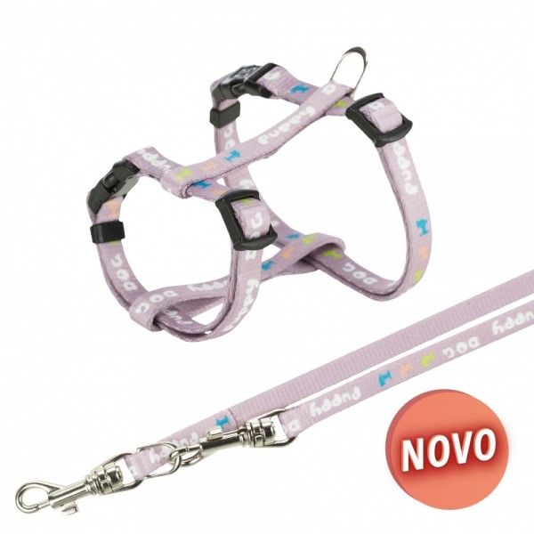 Trixie Peitoral com Trela para Cachorro Junior (lilás Claro)