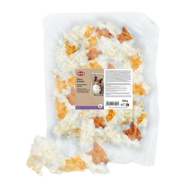 Trixie Snack Cão Pele de Coelho com Pêlo 500gr