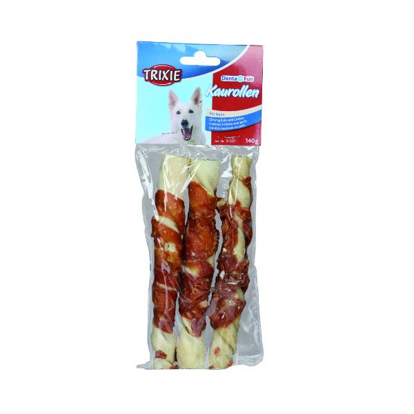 Trixie Denta Fun Dog Snack Rola Chicken Large