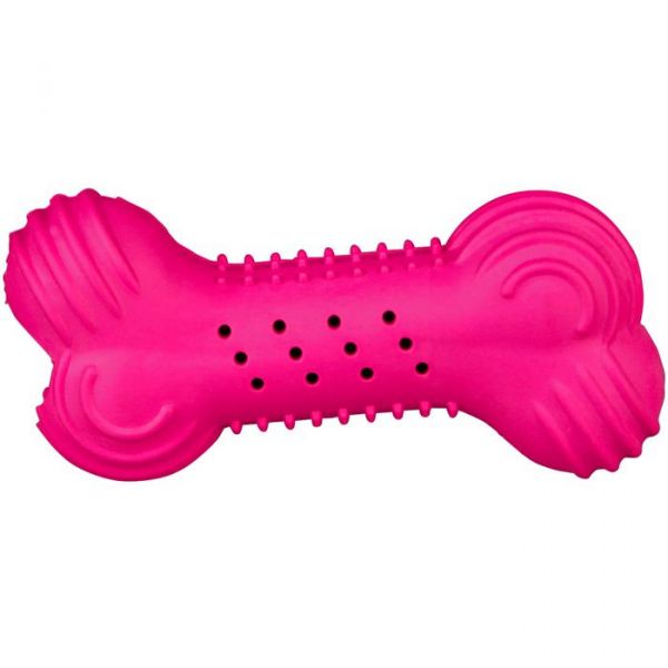 Trixie Brinquedo Cão Osso Borracha Natural C/ Som Metálico 11cm