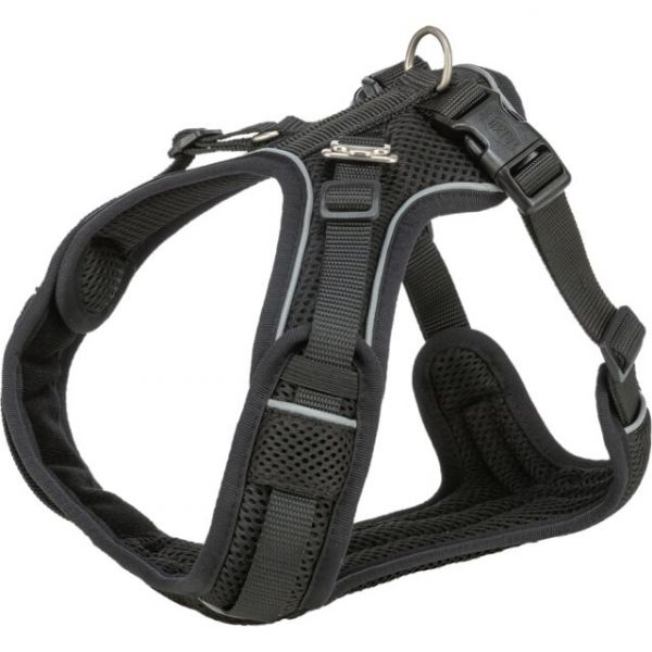 Trixie Arnês Premium FlexMesh Preto M (58-80 cm / 20 mm)