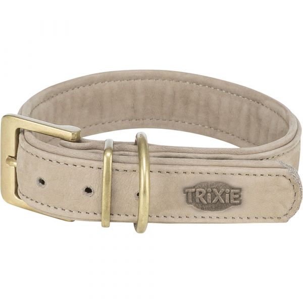 Trixie Coleira Pure Em Pele (Xs-S) 27-34Cm/25Mm (Cinzento Claro) - TX1885016