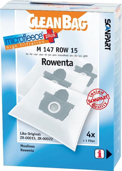 Sacos de Aspirador Scanpart Cleanbag M147ROW15 MicroFleece+