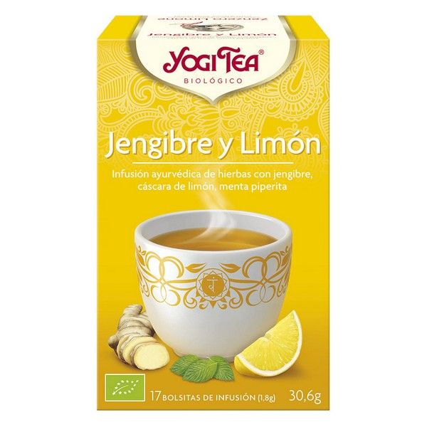 Yogi Tea Bio Chá Verde Sencha, Gengibre e Limão, 17 Saquetas